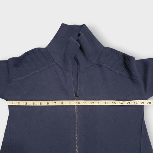Kinross Cashmere Womens Full Zip Up Collared Sweater Blue Sz Small Casual - Picture 9 of 12